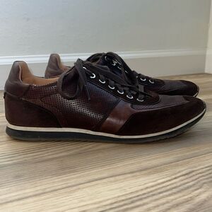 Magnanni Serrano Brown Leather/Suede Sneaker Shoes. Size 9.5